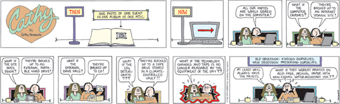 A comic strip about preserving digital materials