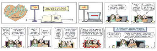 A comic strip about preserving digital materials.