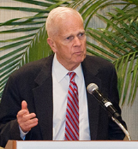 Librarian of Congress James H. Billington at the National Digital Information Infrastructure and Preservation Program partners meeting. Credit: Barry Wheeler