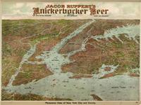 Panoramic view of New York City and vicinity. At head of map, Jacob Ruppert's Knickerbocker Beer. Geography and Maps Division, LC g3804n ct002193