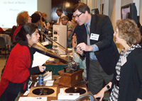 Library experts asnwering questions about Sound recordings. Credit: Richard Herbert