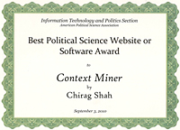 ContextMiner Wins APSA Award