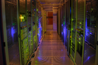 Image of a datacenter at night