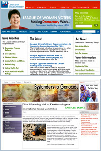 Harvested Web sites include the League of Women Voters www.lwv.org and Darfur: Bystanders to Genocide www.bystanderstogenocide.com.